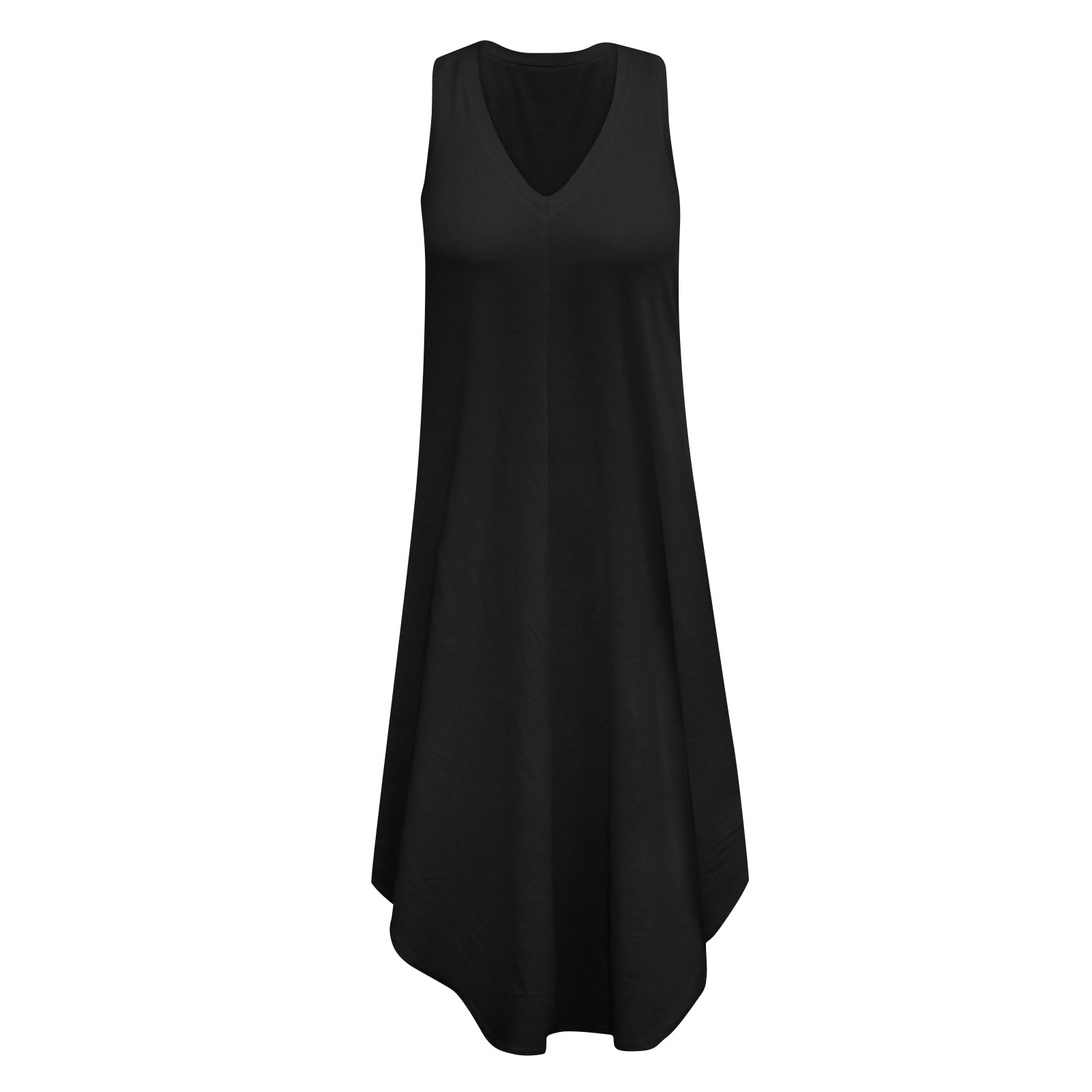 Irregular Casual V-Neck Sleeveless Comfortable Midi Dress