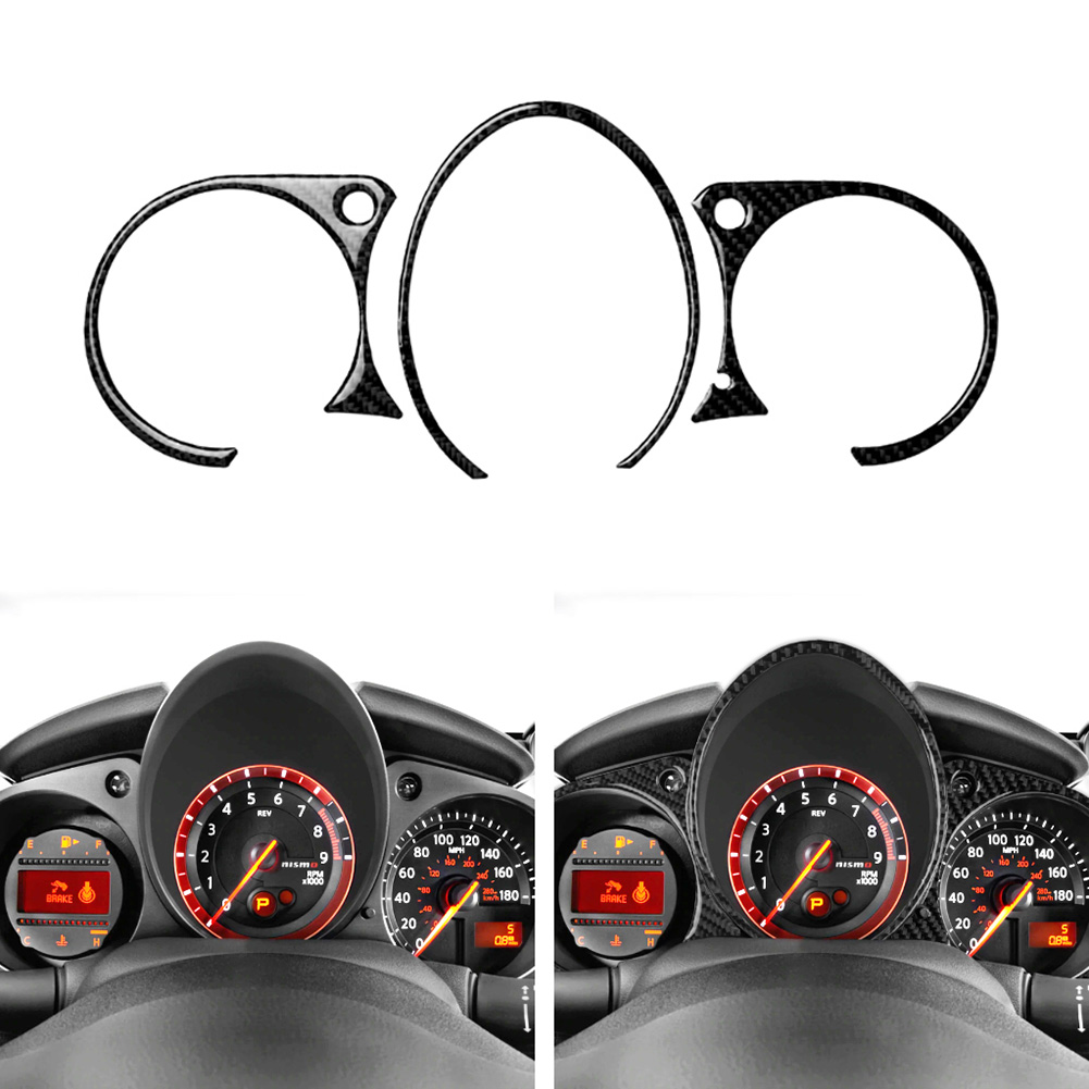 

3x Carbon Fiber Instrument Panel Frame Cover Trim for Nissan 370Z Z34 09-on, 501 Original