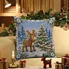 Christmas DIY 11CT Stamped Cross Stitch Throw Pillow Kit 45x45cm