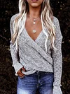 Irregular Clipping Long Sleeves Sweater Tops