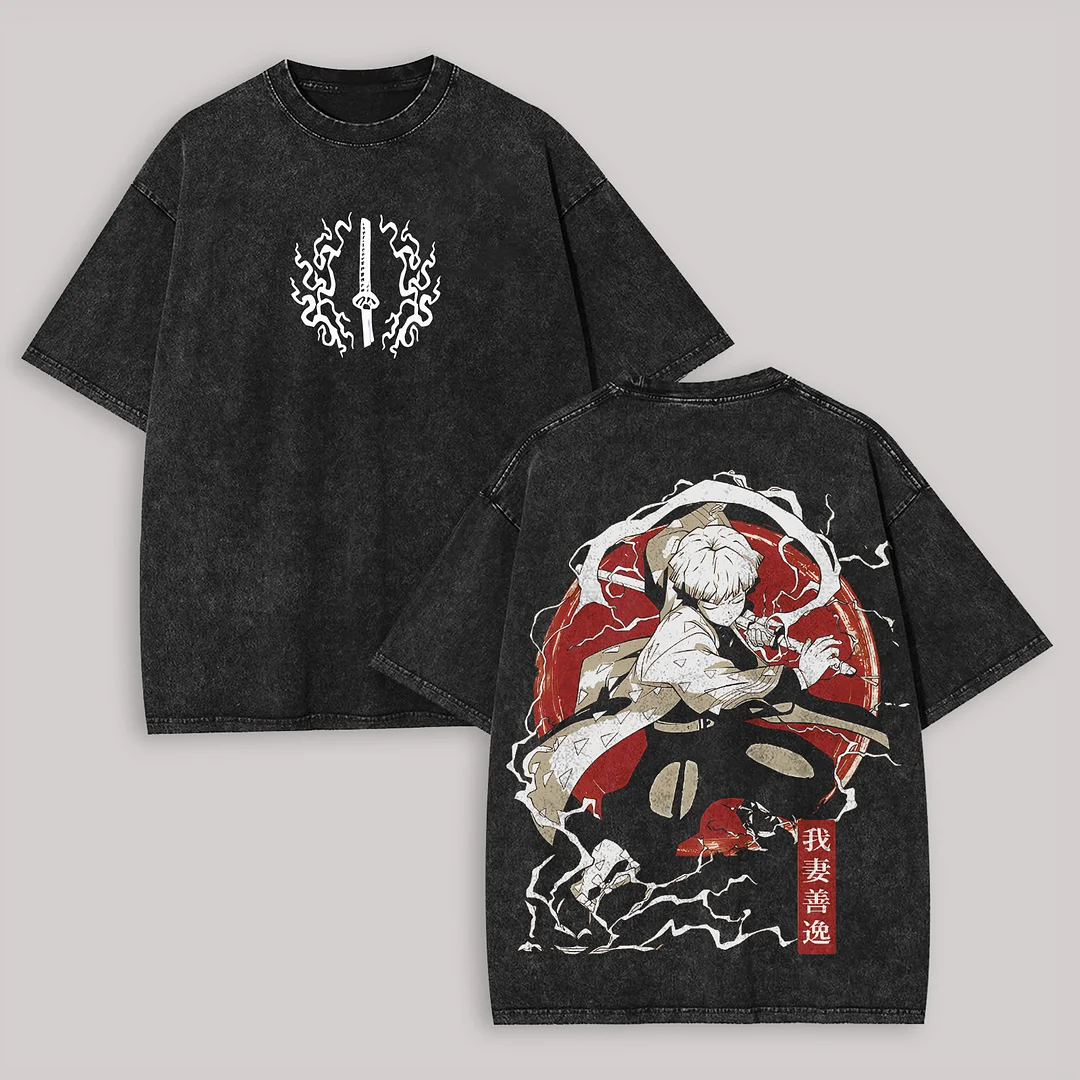 Zenitsu Agatsuma Printed Unisex Washed T-Shirt
