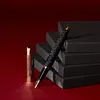 Matt Black Engraved E9347 Barrel and Glossy Chrome Cap with Gold PVD Edges