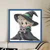 Witch And Cat-14CT Stamped Cross Stitch 29*29cm/11.42*11.42in tapestrymarket