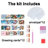 12Pcs Diamond Painting Cave Snowman Greeting Card Set with Envelope