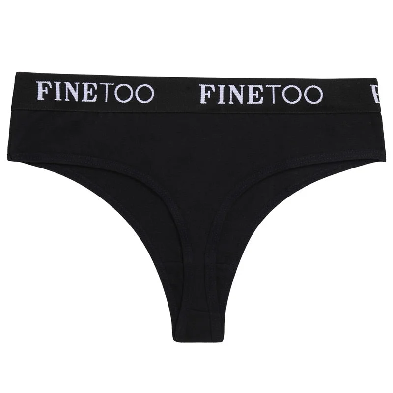 FINETOO Women Cotton G-string Sexy Panties Intimates Underwear T-Back Thong Girls Underpant Female Pantys M-2XL Femme Lingerie