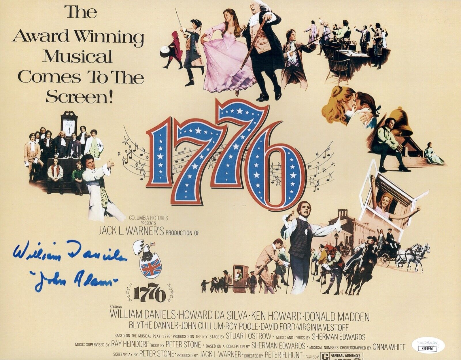 William Daniels Signed 1776 MUSICAL Broadway 11x14 Photo Poster painting Autograph JSA COA Cert