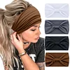 Stylish Plain Colors Elastic Knot Wide Hair Head Bands