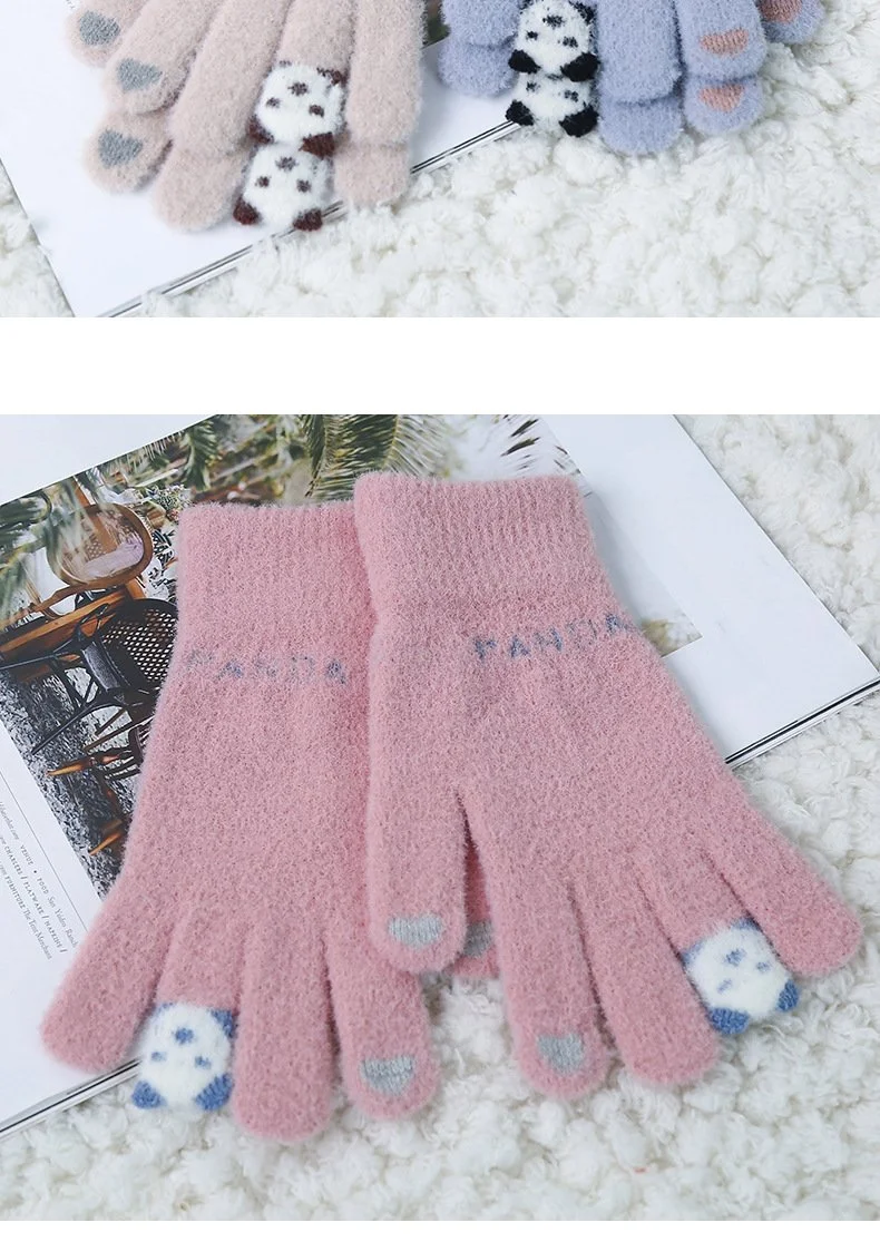 Cartoon Touch Screen Split Finger Gloves
