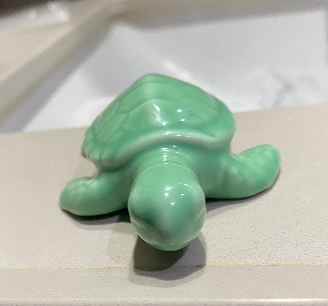 2 Baby Sea Turtle Porcelain Toilet Bolt Covers