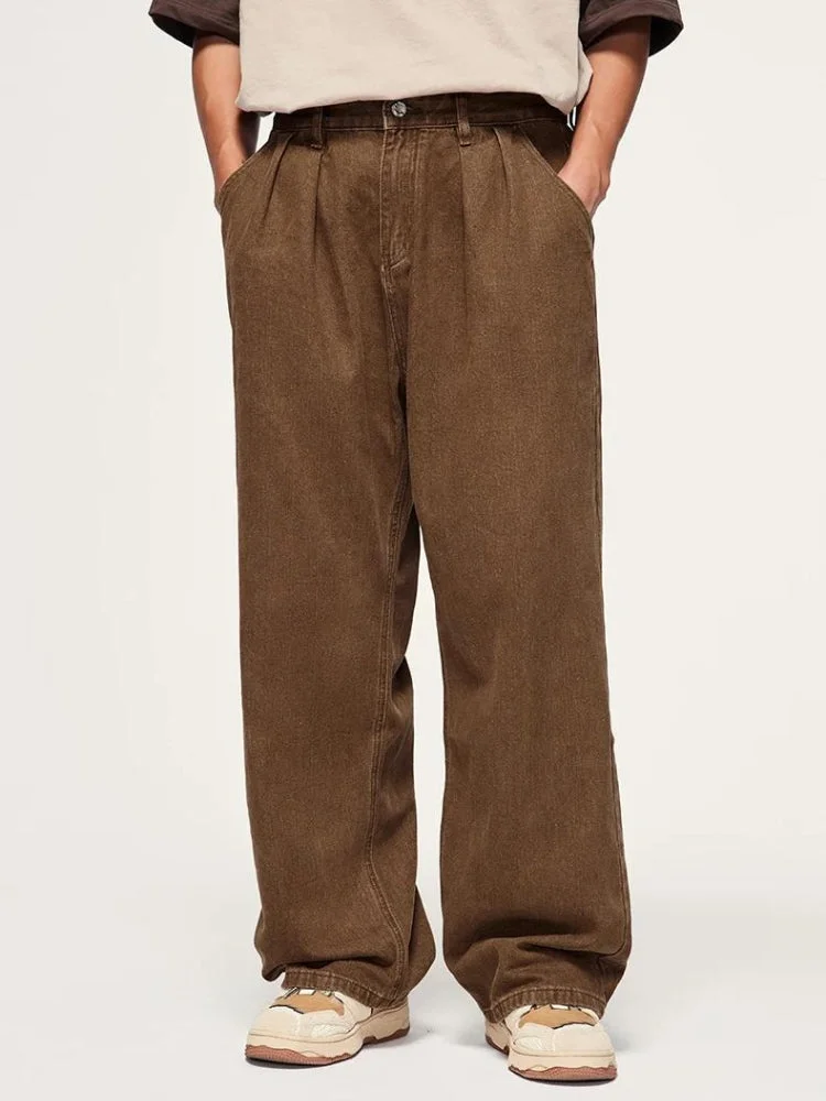 Brownm Wide Leg Denim Jeans