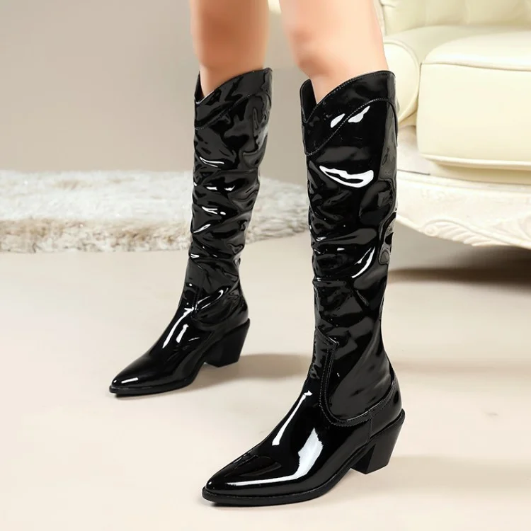 Women Pointed Toe High Boots High Heel Shining Boots