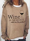 Wine Is The Answer What Was The Question Sweatshirt