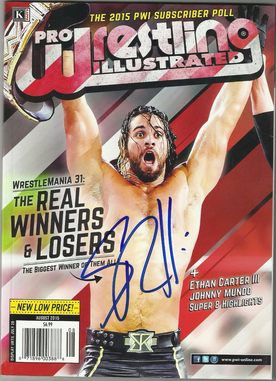 WWE SETH ROLLINS Signed Pro Wrestling Illustrated Magazine