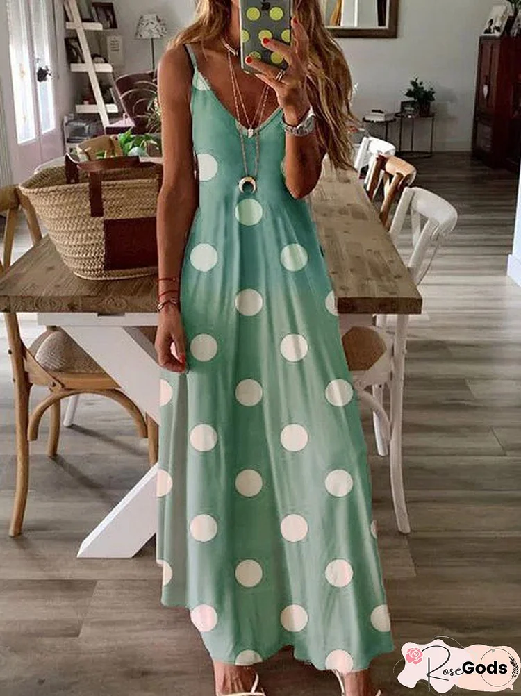 Polka Dots Sleeveless Cotton Dress