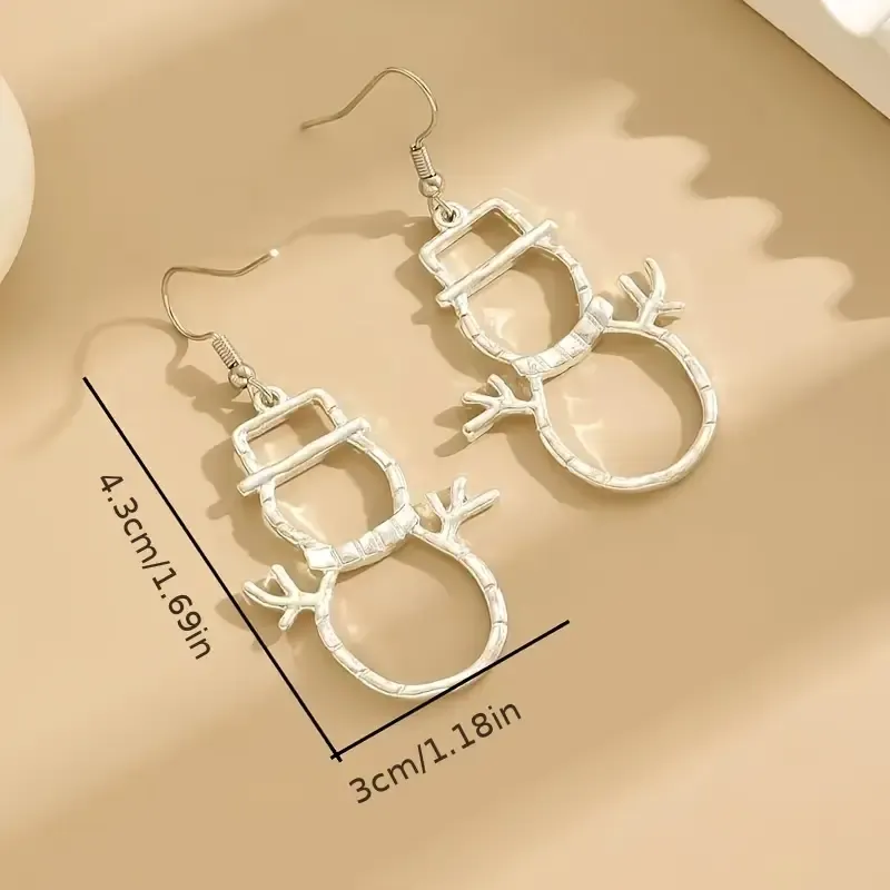 unique snowman pendant earrings stylish and unique minimalist high end christmas earrings and necklace a gift for friends 1