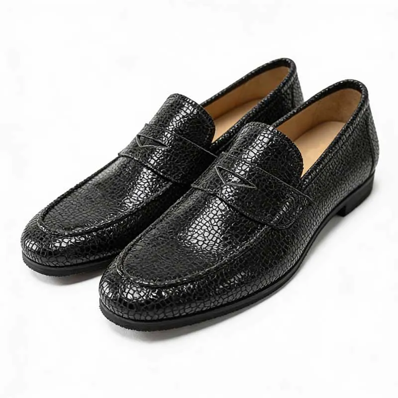 Men\'s Classic Black Synthetic Classic Penny Loafers & Slip-On Dress Shoes Men main image 3