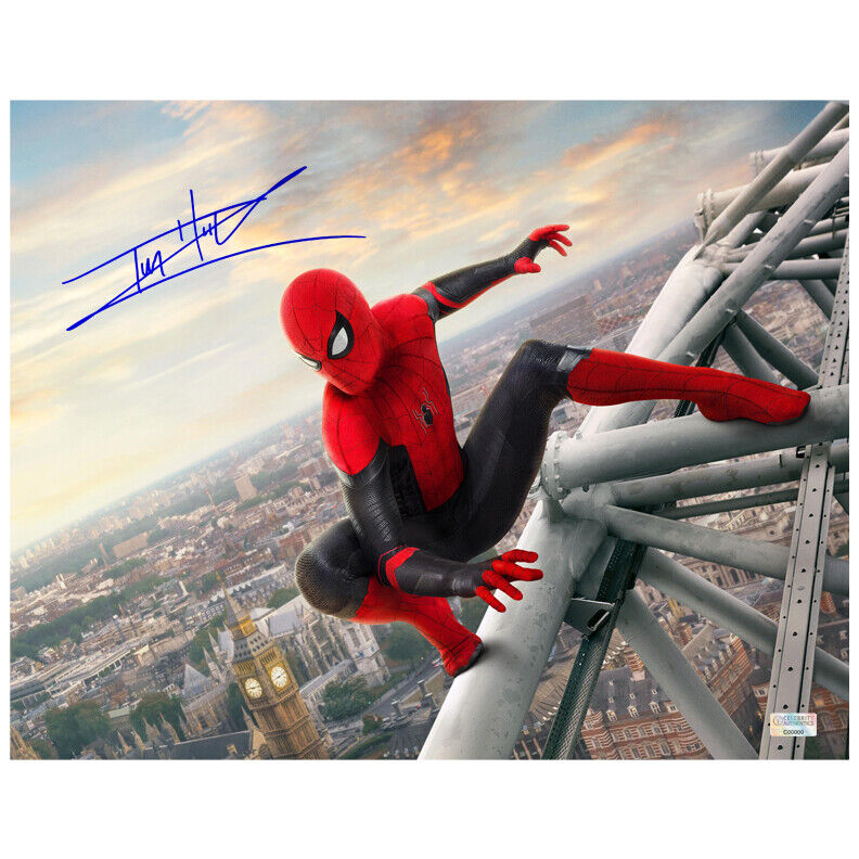 Tom Holland Autographed Spider-Man: Far From Home 11x14 Scene Photo Poster painting