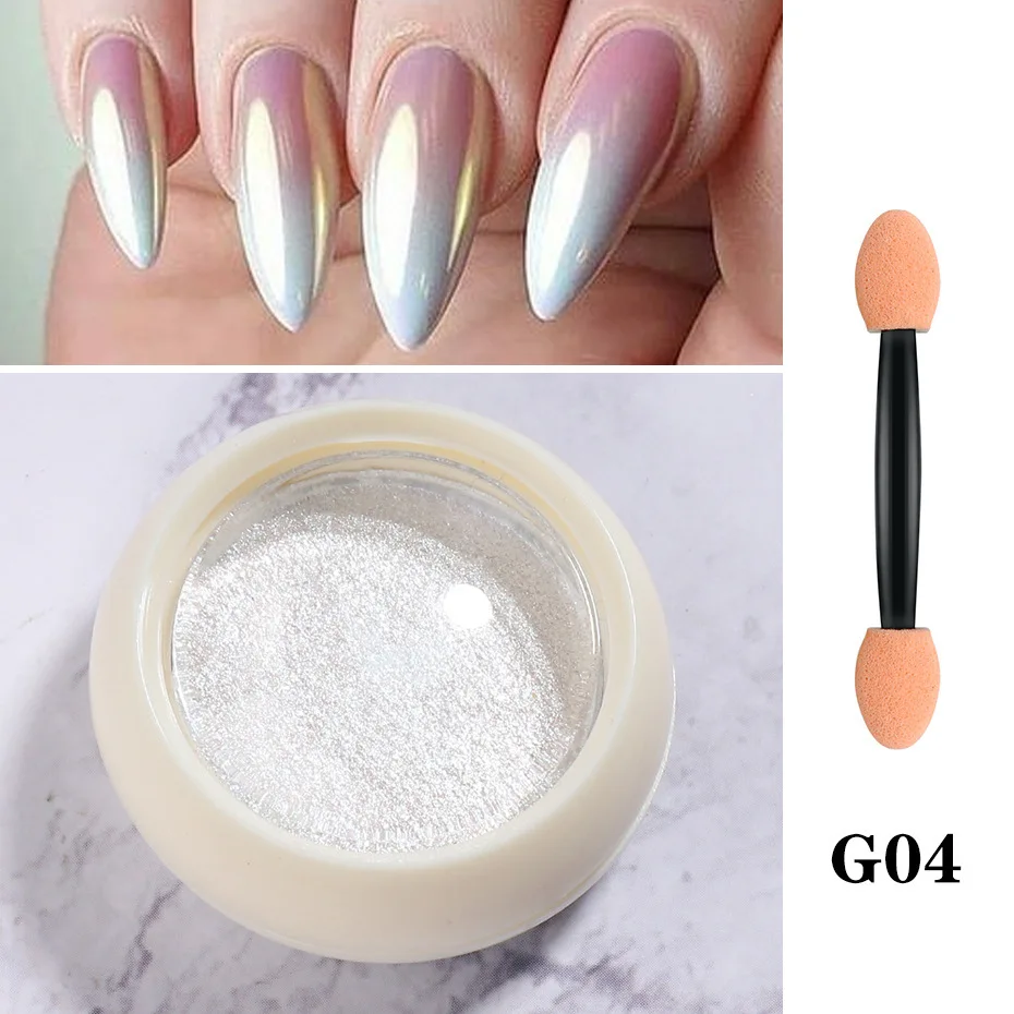 Bonusbuk New Nail Solid Aurora Powder Ice Transparent Naked Color Illusion Mirror Sparkling Powder Set Eye-catching Delicate Gift-worthy
