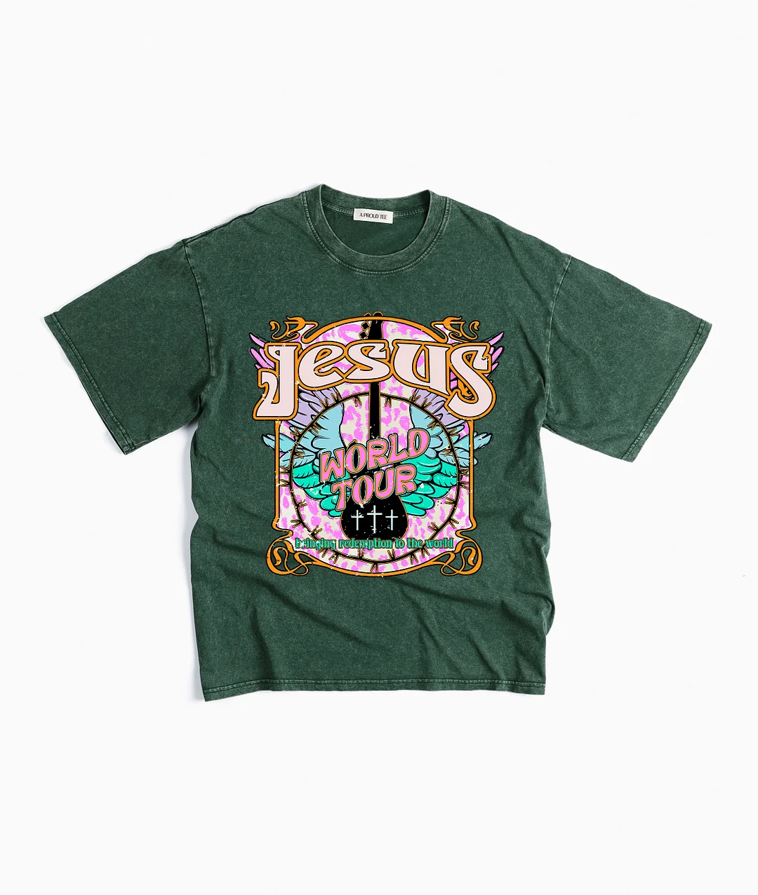 Jesus World Tour Acid Wash T-shirt
