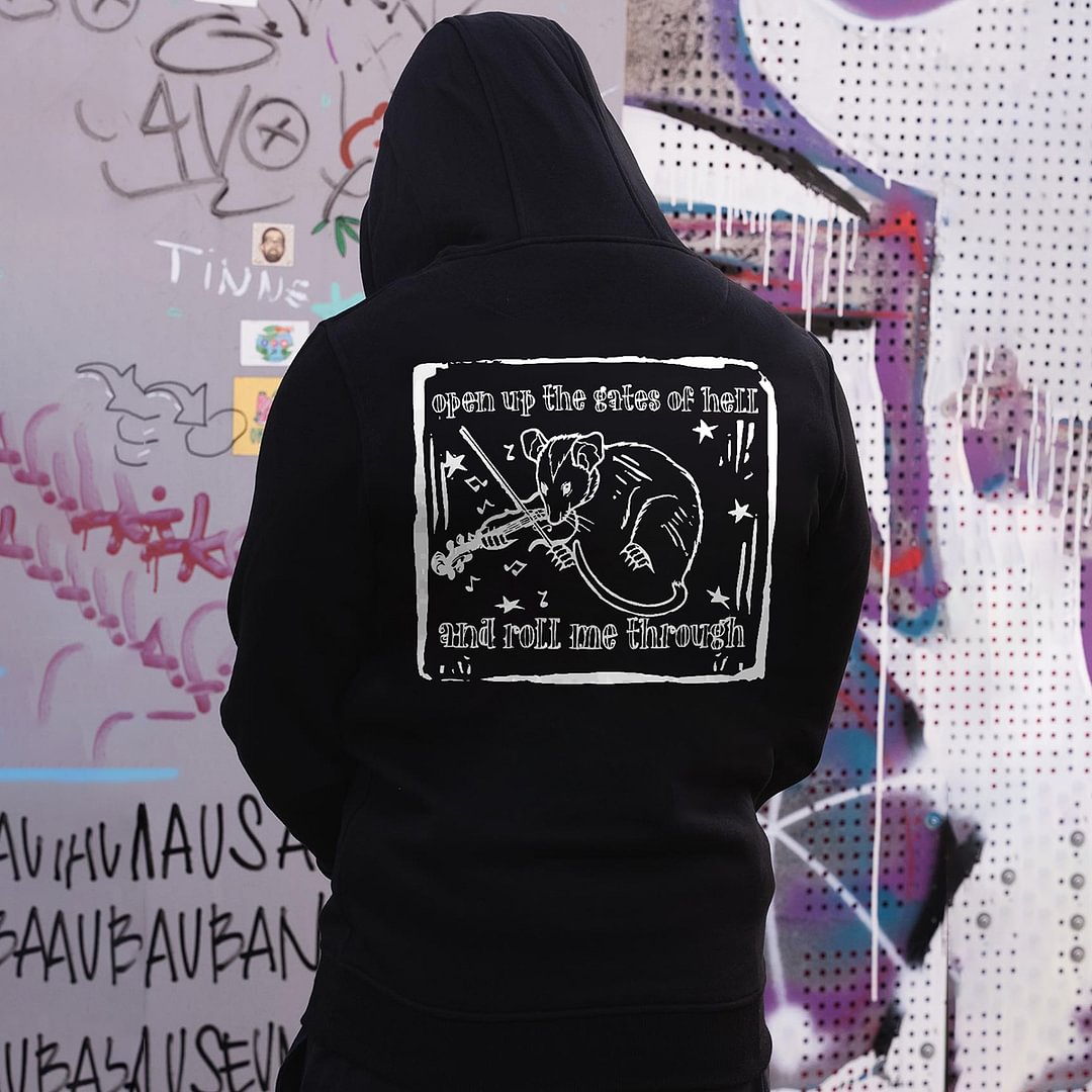 Open Up The Gates Of Hell Printed Men's Hoodie - Krazyskull
