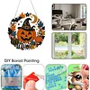 Pumpkin Witch Hat 2D Flat DIY Diamond Painting Pendant for Wall Decor 24cm