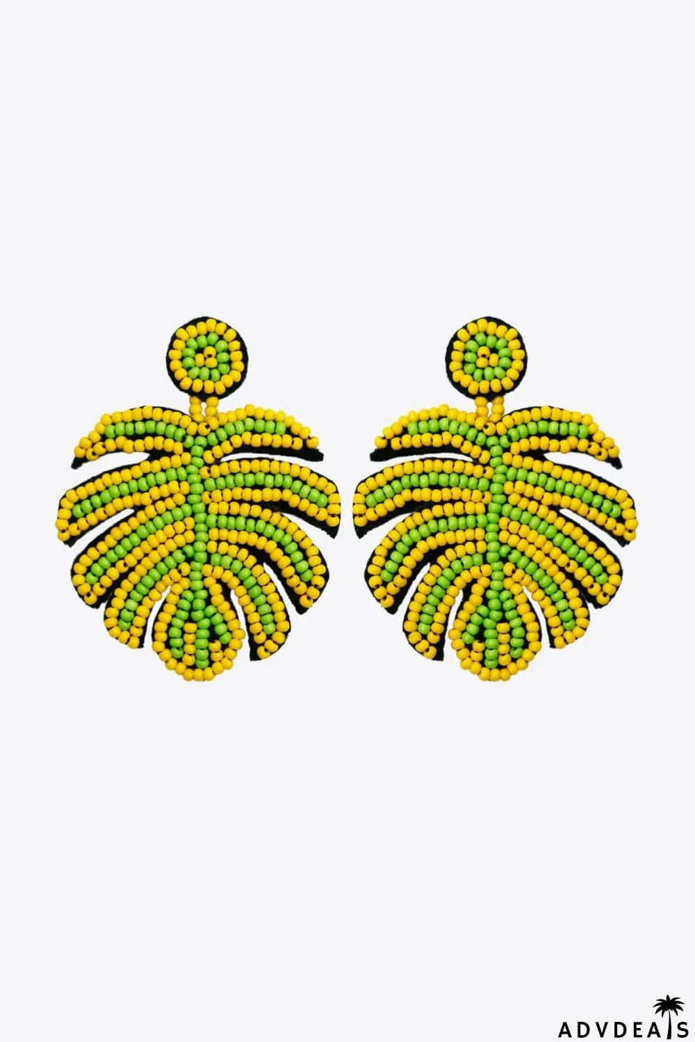 Beaded Banana Leaf Earrings