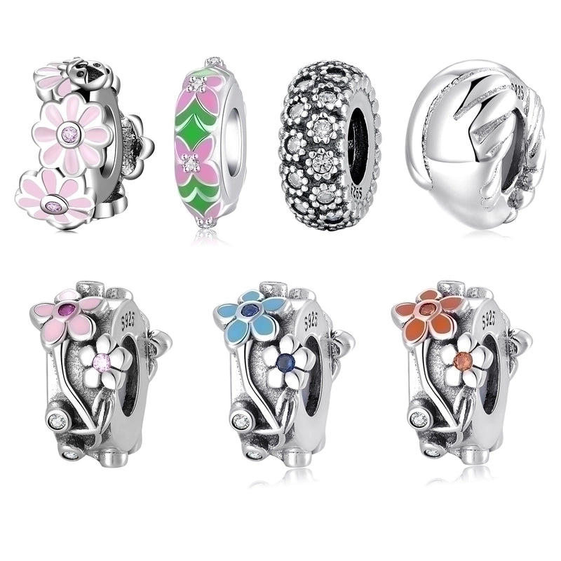 Original Design Minimalist Flower Petal Sterling Silver Inlay Zircon Jewelry Accessories