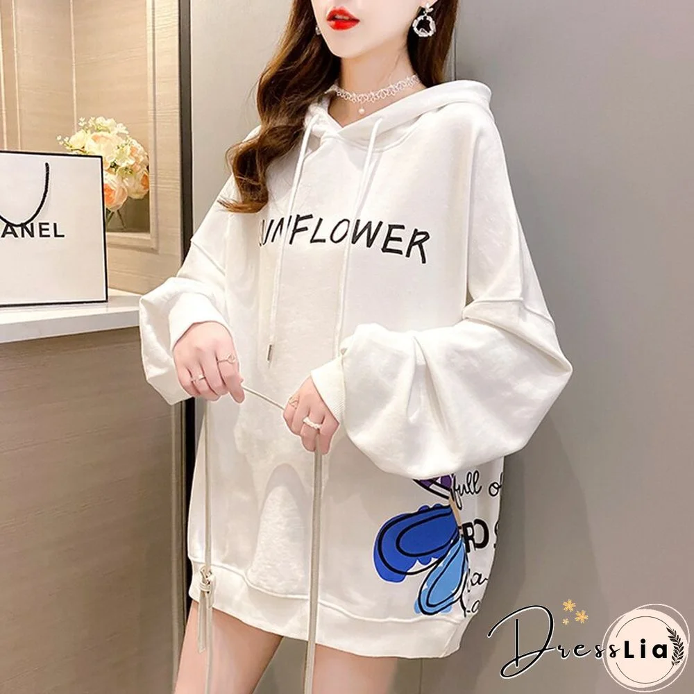 Autumn Design Print Letter Hoodies Women Cartoon Loose Lady Sweatshirt Causal Long Sleeves Korean Fashion Student Clothes