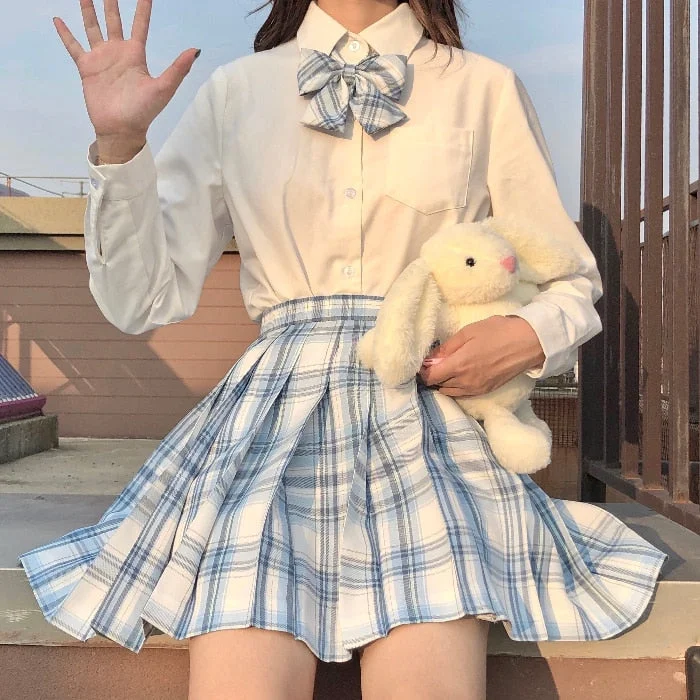 Women Pleated Skirts Japanese School Uniform High Waist Sexy Cute Mini Plaid Skirt Summer JK Uniform Students Clothes 17 Color