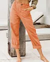 Summer Elegant Harem Pants Elastic Waistband Solid Color Light Beach Trousers