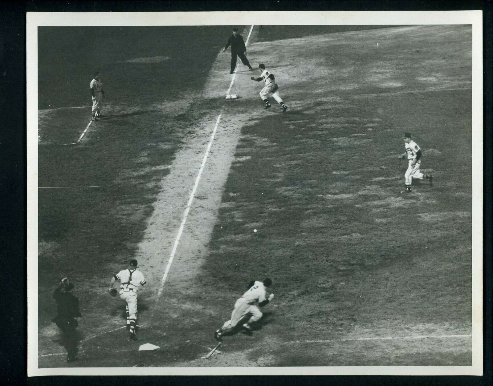 Milwaukee Braves vs Cardinals c. 1950's Press Photo Poster painting Spahn Eddie Mathews Crandall