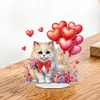 DIY Cat Heart Acrylic Special Shape Diamond Painting Desktop Ornaments
