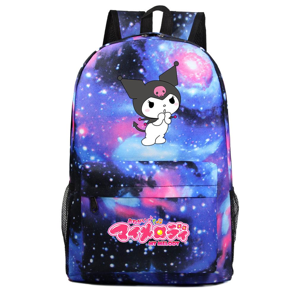 Mayoulove Kuromi Backpack Lightweight Design with Multiple Pockets for School Adventures-Mayoulove