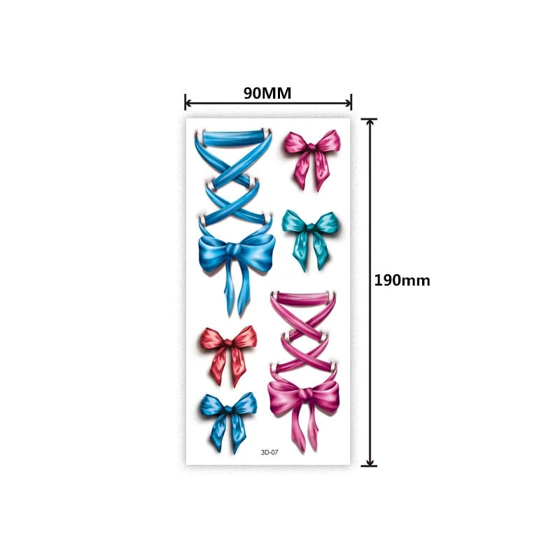 Waterproof 3D tattoo sticker Three-dimensional color printing tattoo sticker Butterfly flower animal color tattoo sticker