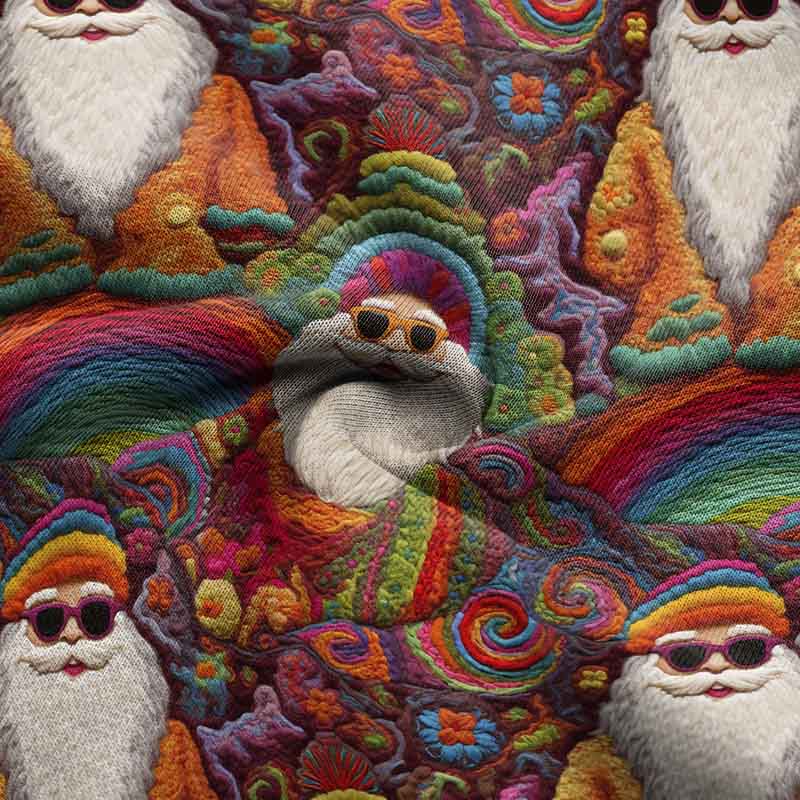 Men's Vintage Santa Print Ugly Christmas Sweatshirt