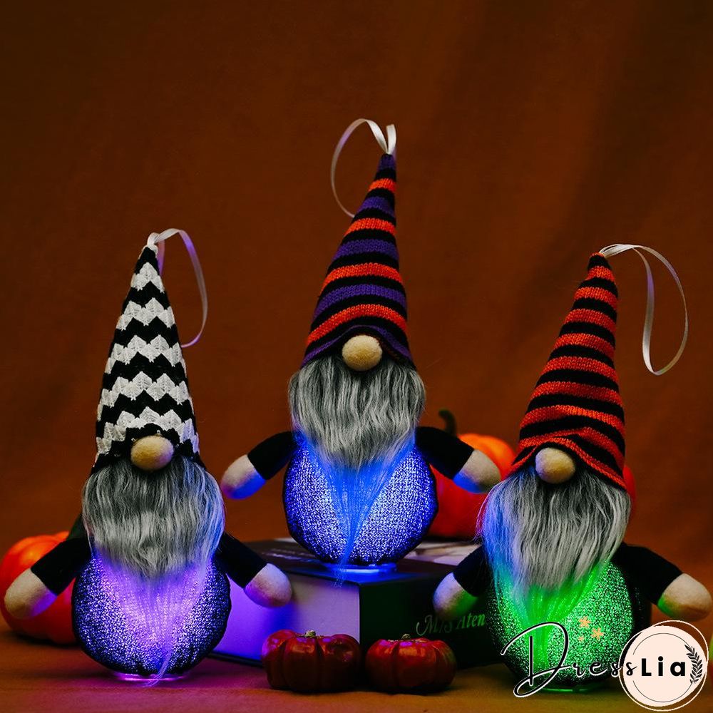 Halloween Gnome Hanging With Lights For Holiday Decoration