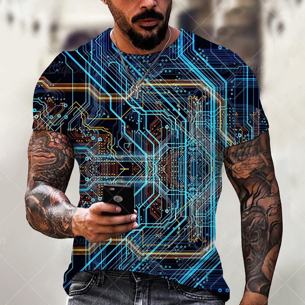 

Electronic Chip - 3D Printed Men T Shirt, Xxl, 501 Original