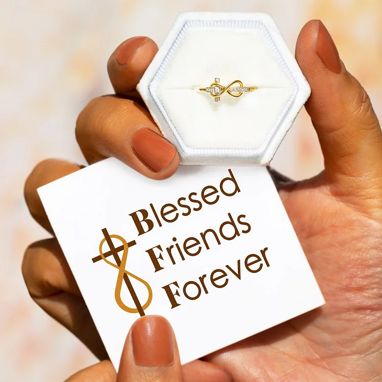 To My Bestie Infinity Cross Ring Blessed Friends Forever