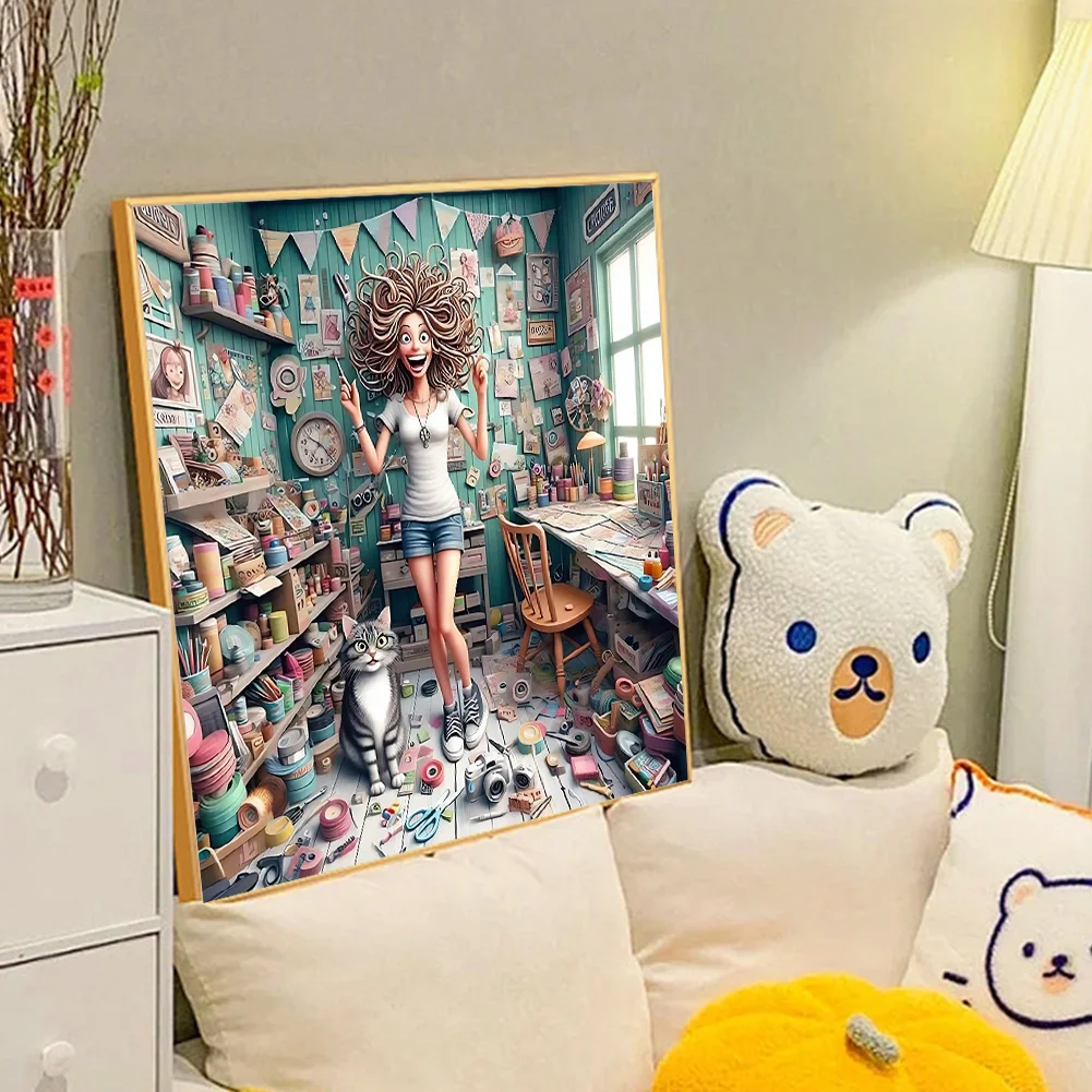 Diamond Painting - Full Round Drill - Girl(Canvas|40*40cm)