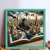 Ship In The Book-11CT Stamped Cross Stitch 50*50cm/19.69*19.69in