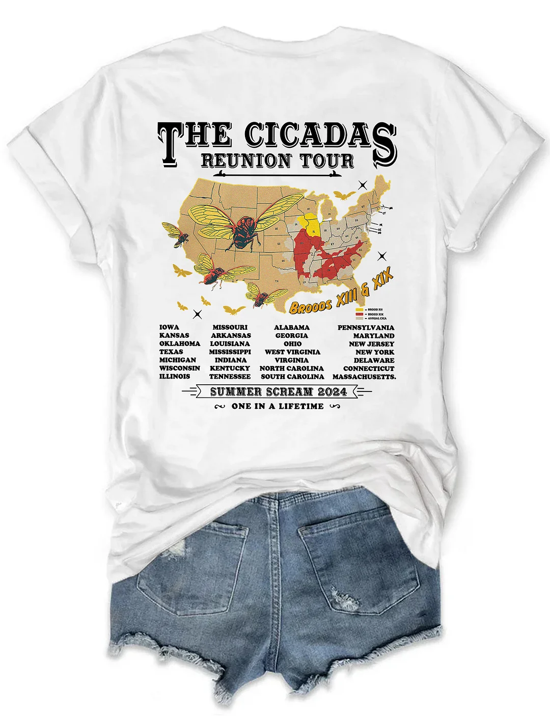 Cicadas Summer Scream Reunion Tour 2024 T-shirt