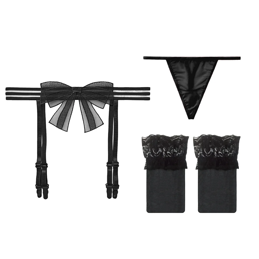 Nigikala Nigikala Thin And Pure Lust Garter Private Room Show Black And White Stockings Seduction Garter Garter Girlfriend Gift 2063