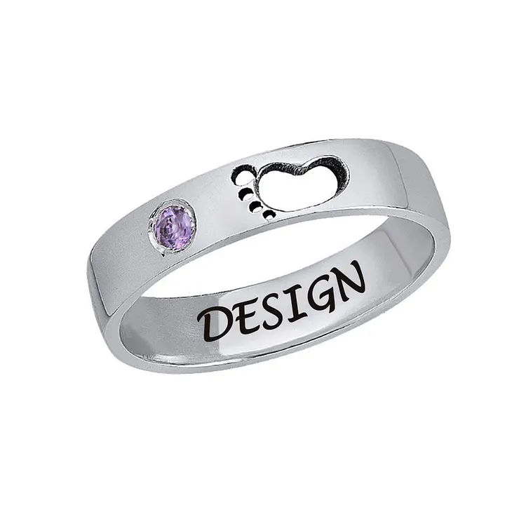 Personalized Design Hollow Foot Diamond Ring