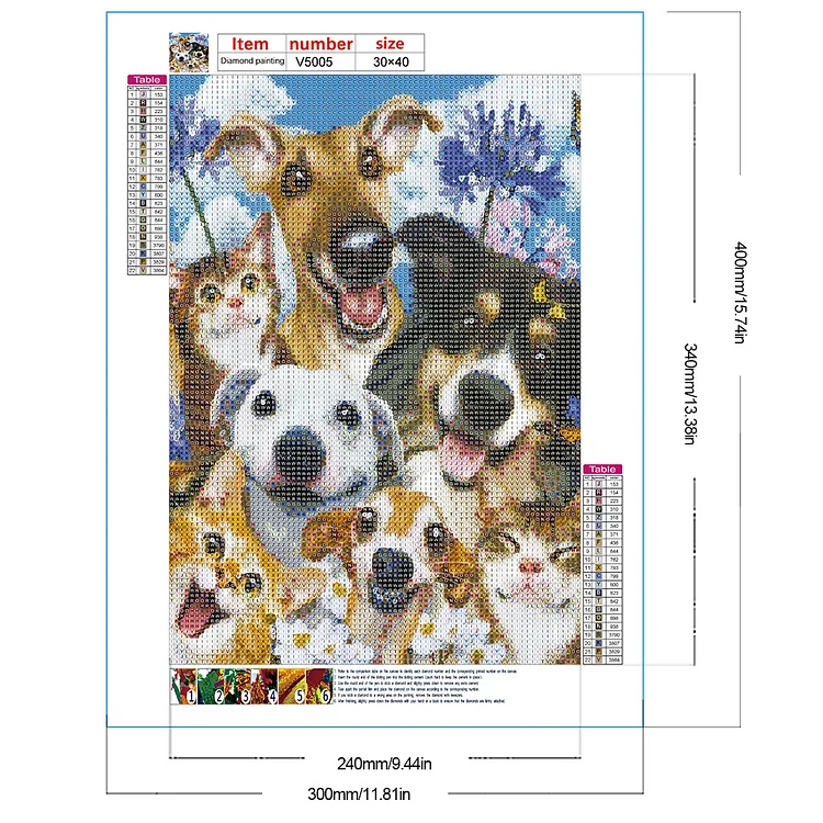 Happy Dog Family - Full Round Drill Diamond Painting - 30*40CM(Canvas)