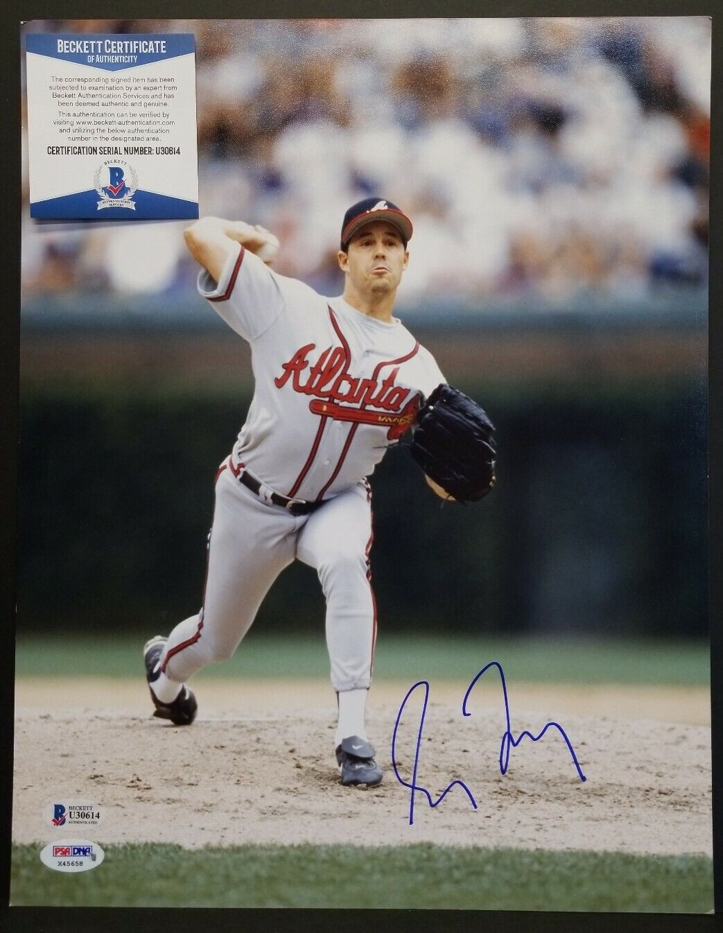 GREG MADDUX Signed Autographed ATLANTA BRAVES 11x14 Photo Poster painting. BECKETT