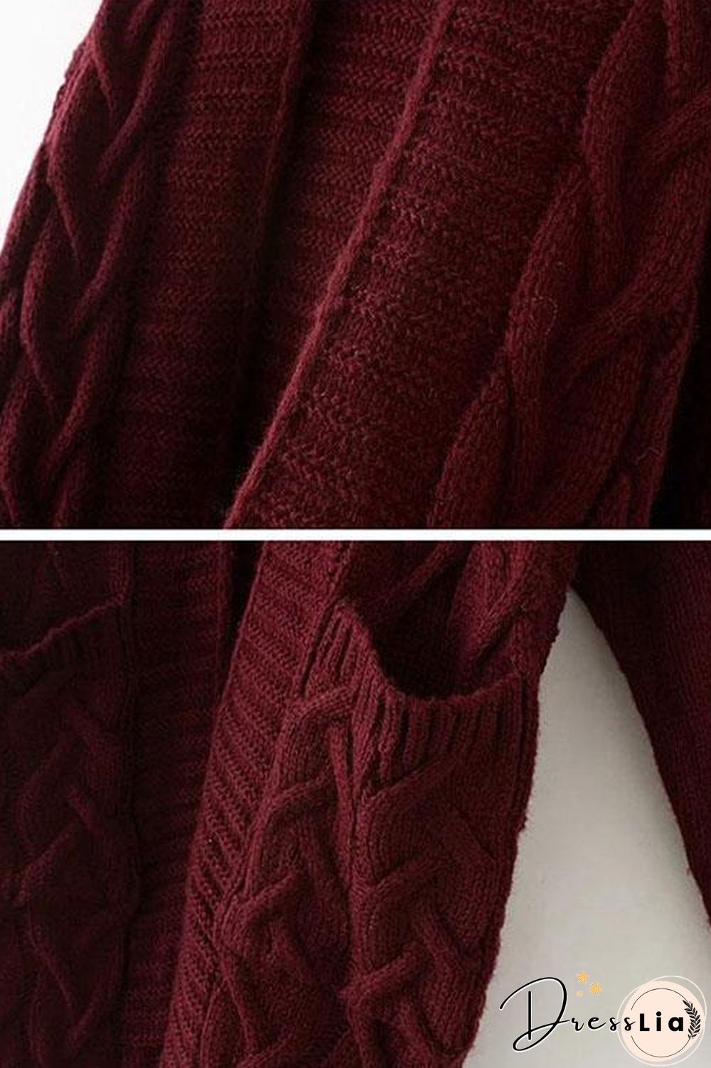 Twist Knit Pockets Cardigan