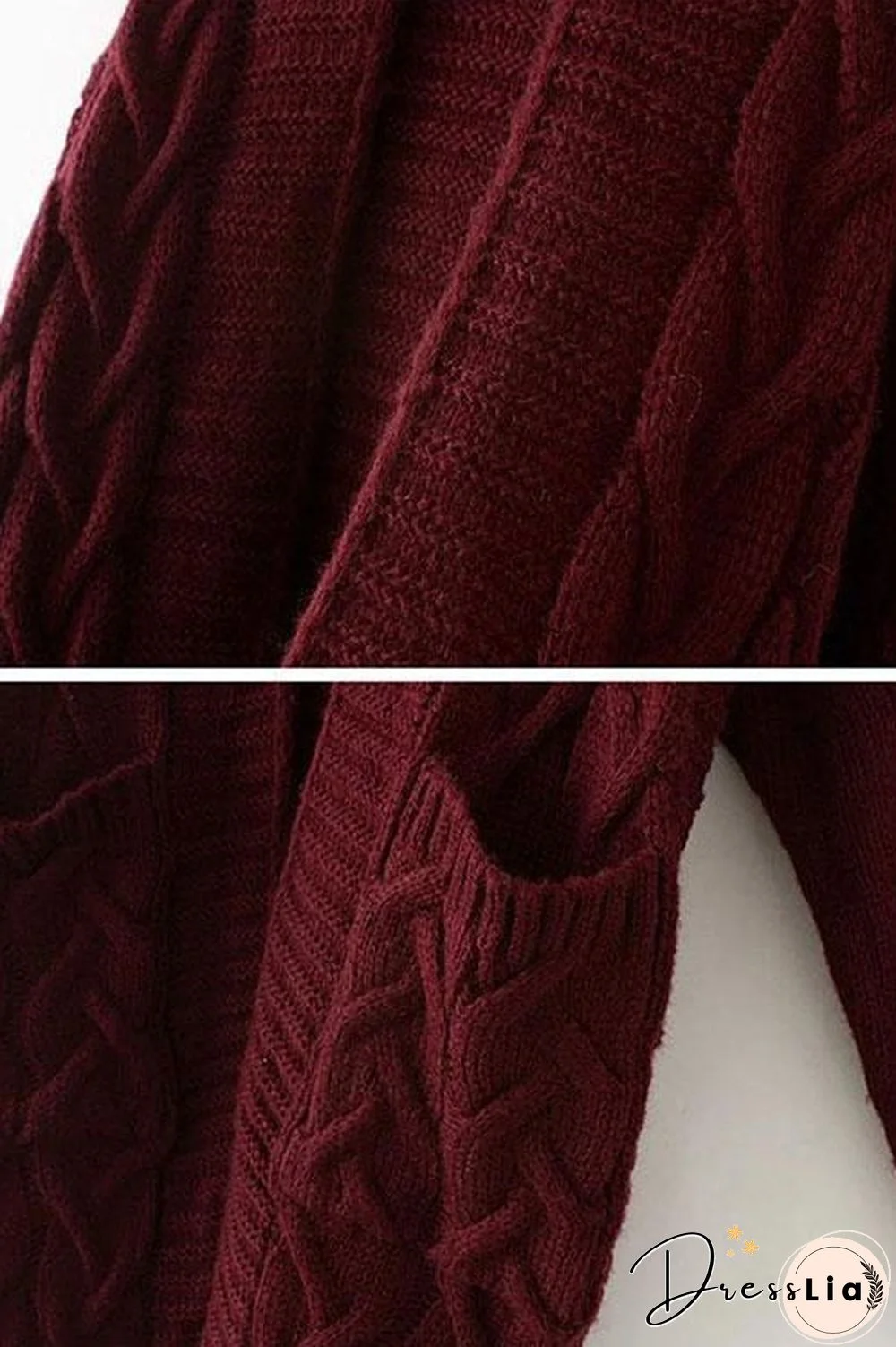 Twist Knit Pockets Cardigan