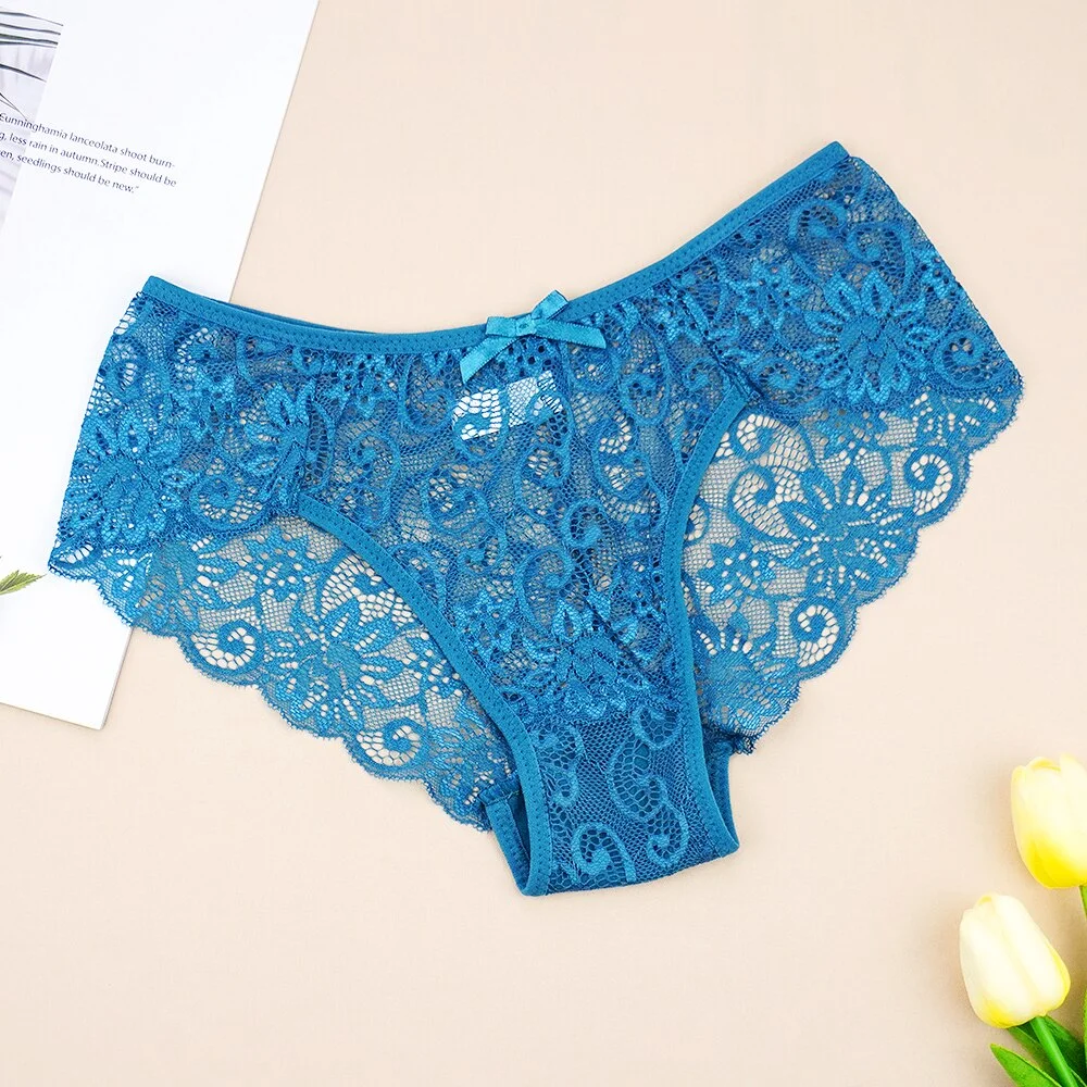Billionm Woman Underwear Sexy Lace Breathable Soft Lingerie Female Briefs Panties Mid-waist Transparent Women's Underpants