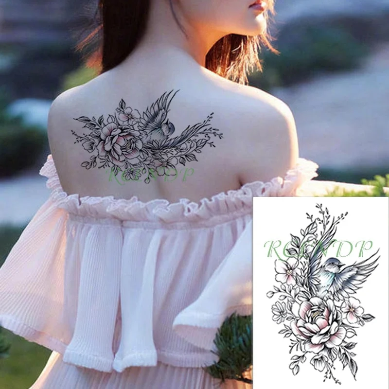 Waterproof Temporary Tattoo Sticker Butterfly Flower wing fake tatto flash tatoo tatouage temporaire waist chest for women girl