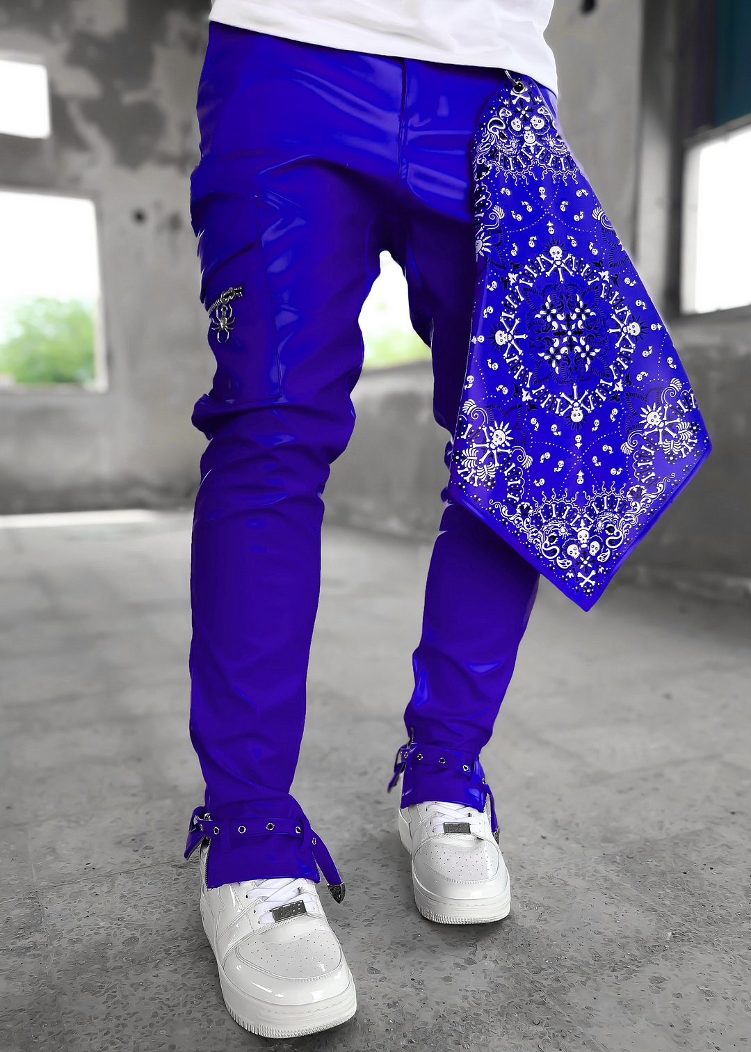Electric Blue Dead Or Alive Leather Pant